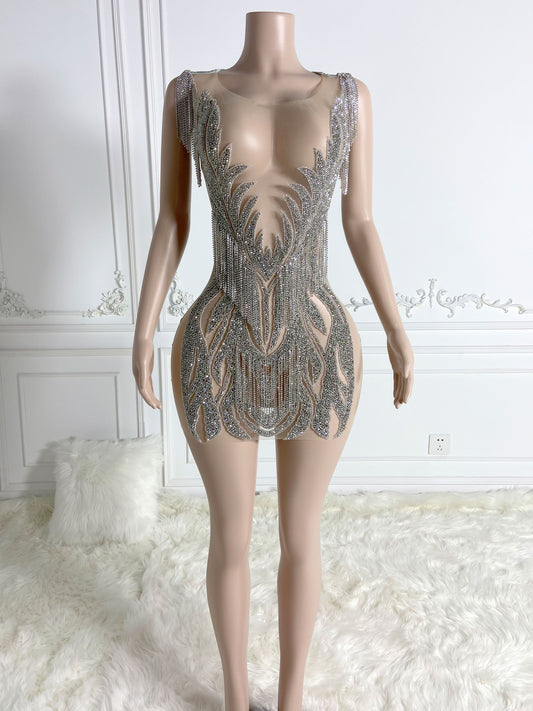 ZARIA Crystal Rhinestone Dress