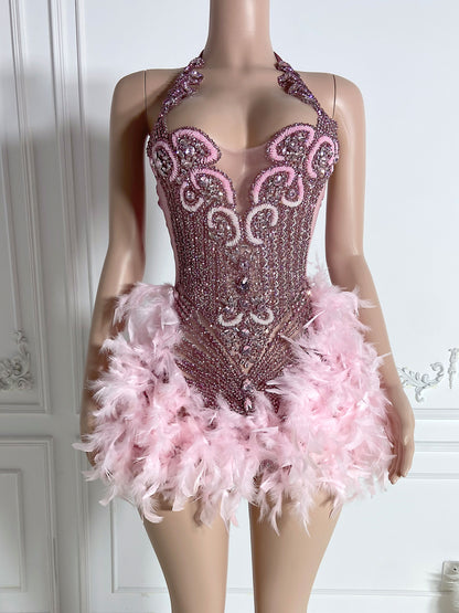 ANGEL PINK Crystal Rhinestone Dress