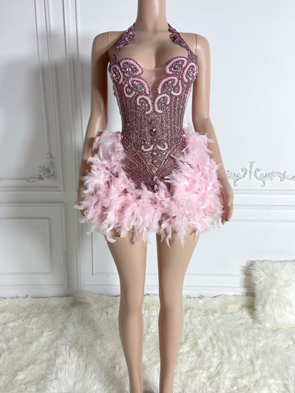 ANGEL PINK Crystal Rhinestone Dress