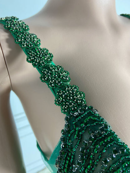 DOLCE GREEN Crystal Rhinestone Dress