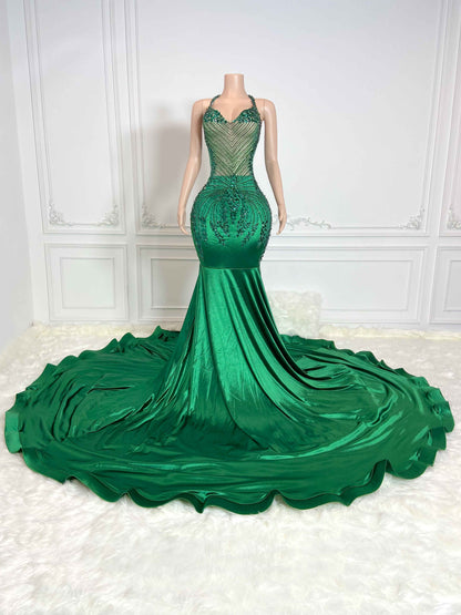 EMERALD Crystal Rhinestone GOWN