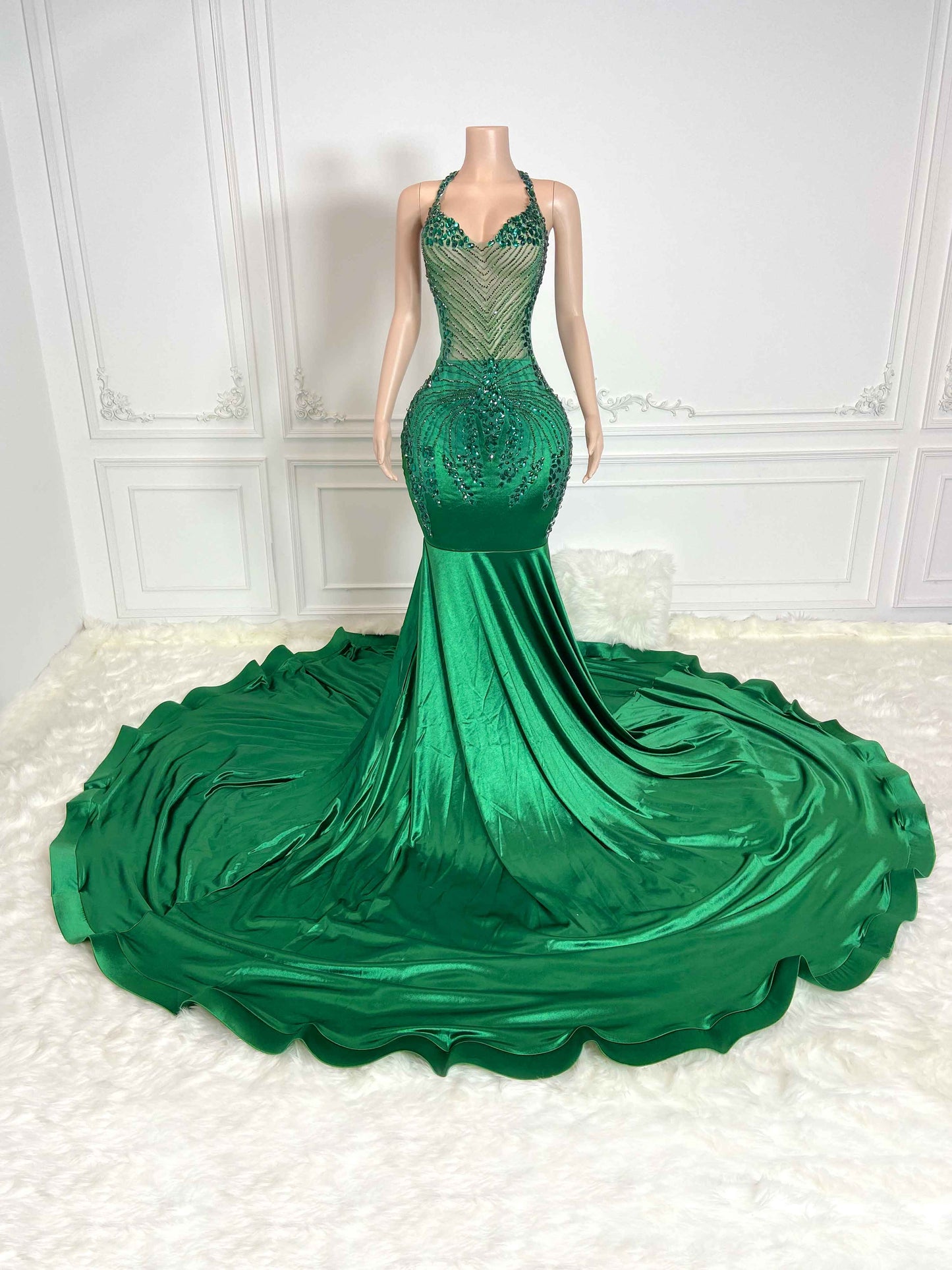 EMERALD Crystal Rhinestone GOWN