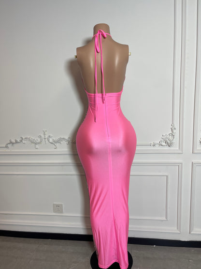 GLAMOUR PINK Crystal Rhinestone Dress