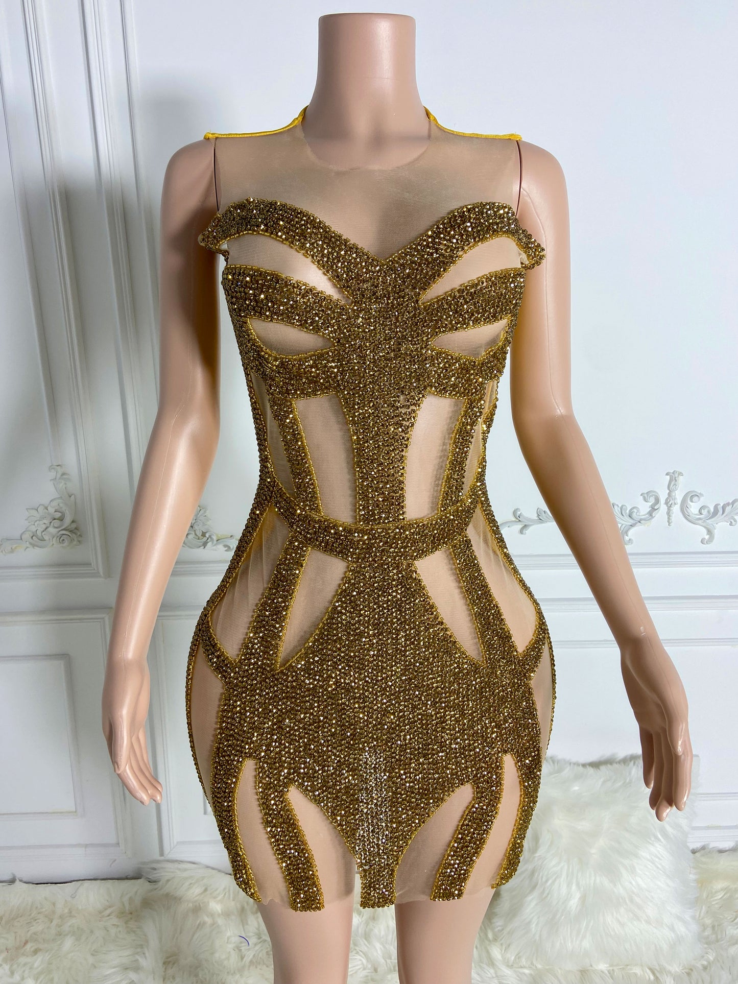 GOLDIE Crystal Rhinestone Dress