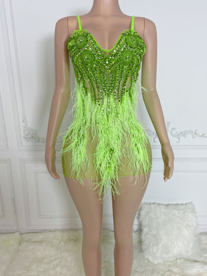 NINA GREEN Crystal Rhinestone Dress