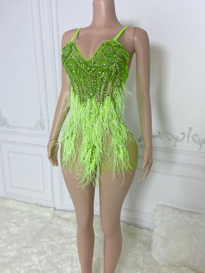 NINA GREEN Crystal Rhinestone Dress