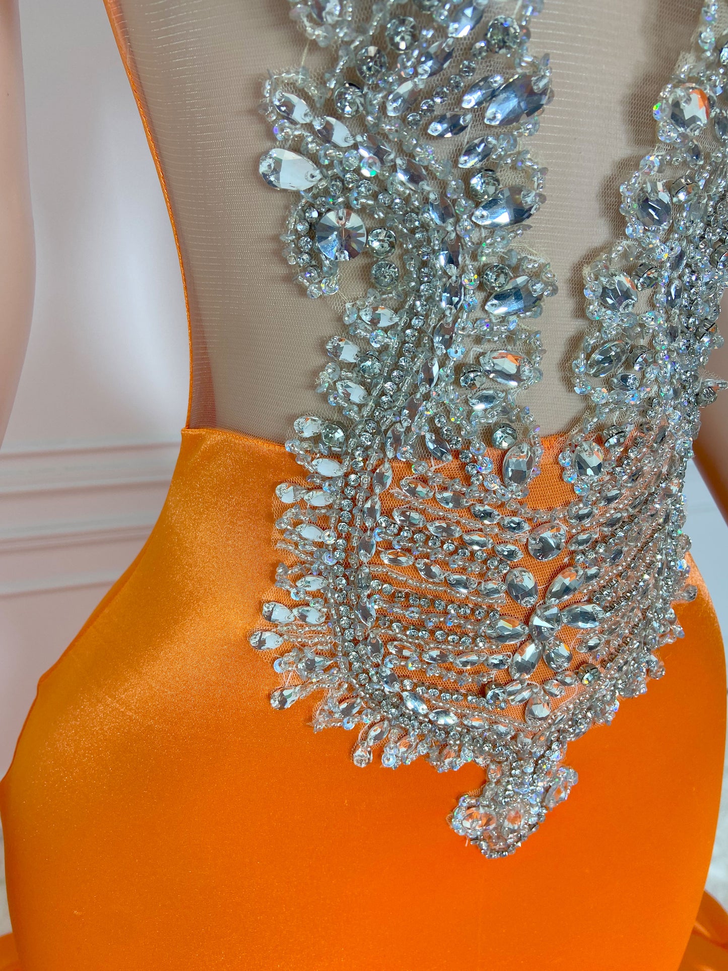 ORANGE Crystal Rhinestone GOWN