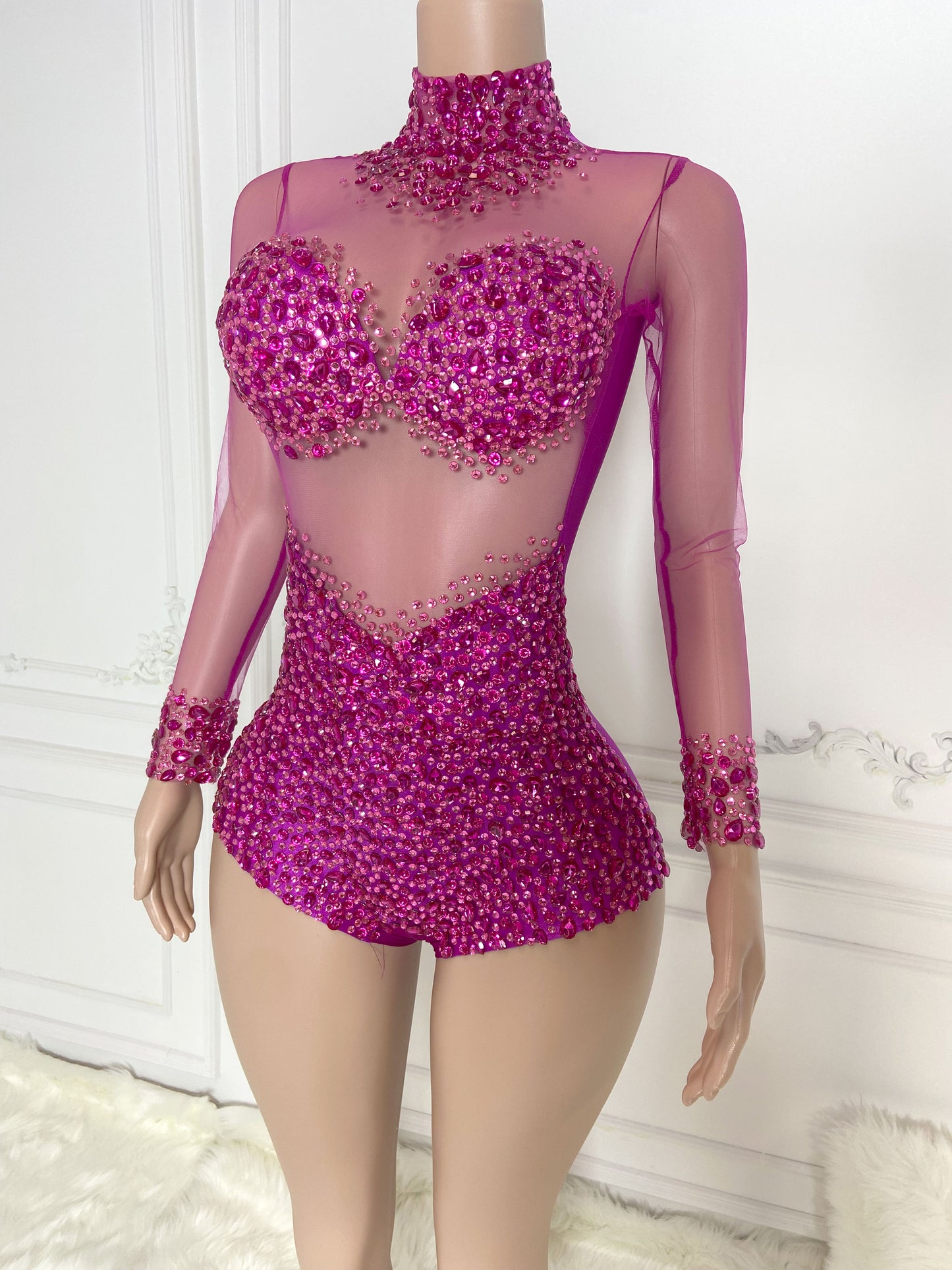 TALIA PINK Crystal Rhinestone Jumpsuit