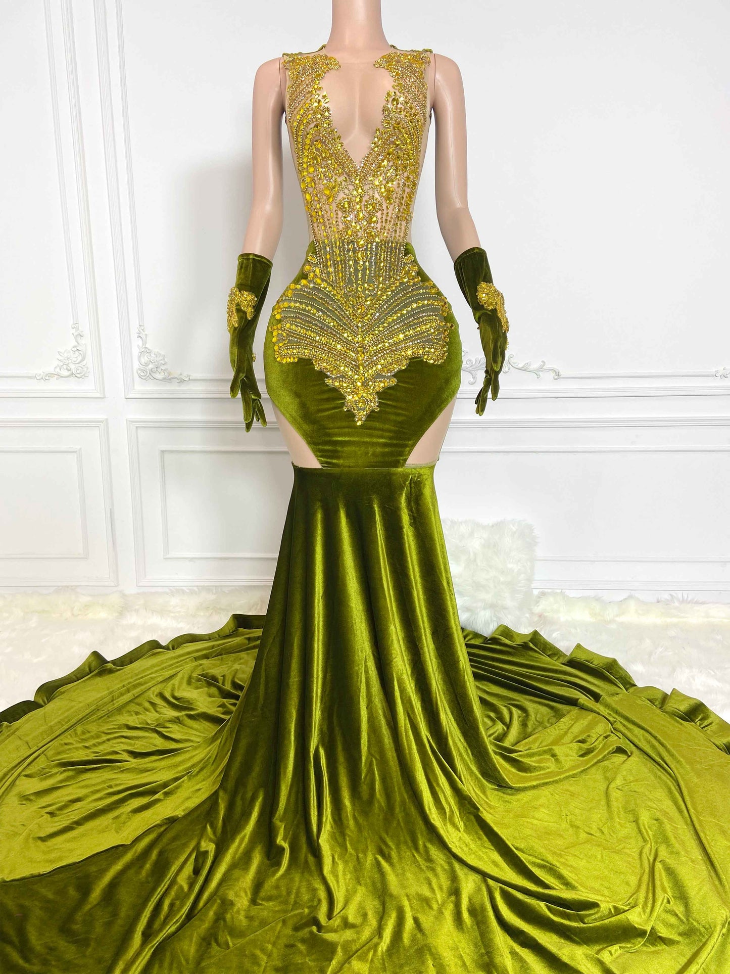 OLIVE Crystal Rhinestone GOWN