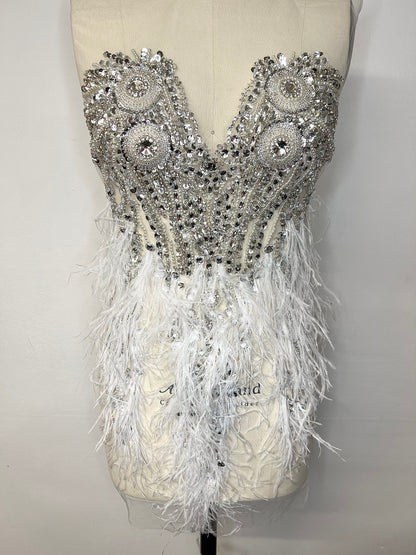 Shai Feathered Couture Rhinestone Applique