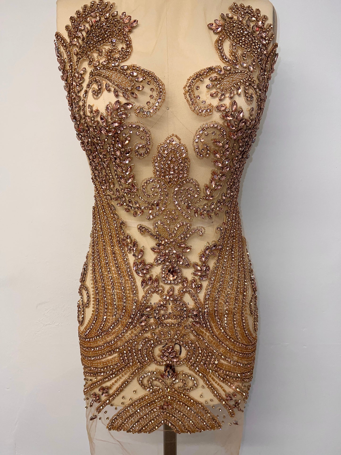 Rose Gold Heiress Haute Couture Rhinestone Appliqué