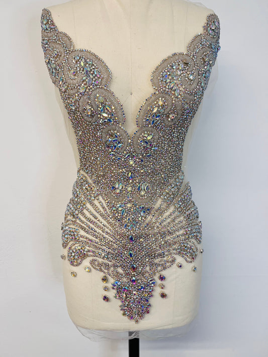 AB Crystal Velour Couture Rhinestone Applique