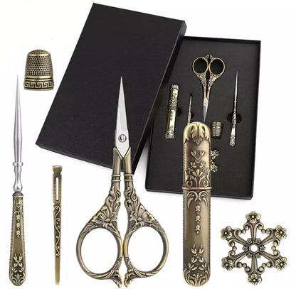 Gold Deluxe Vintage Embroidery Sewing Gift Set