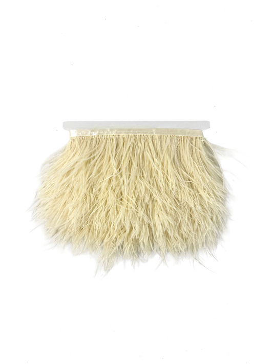 Ivory Ostrich Feather Trim